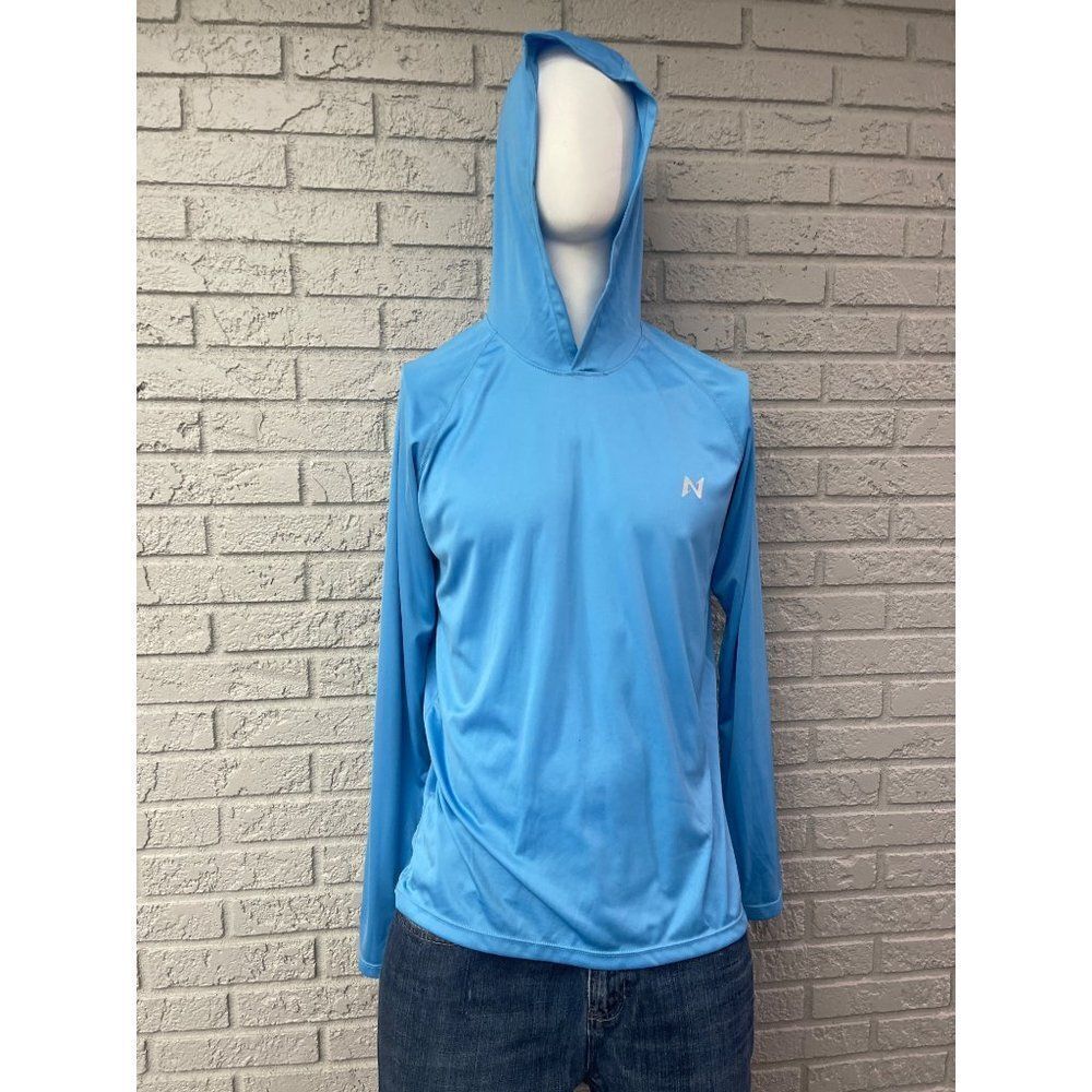 Unbranded Men Blue Long Sleeve Hooded Pullover jersey Size M